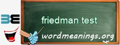 WordMeaning blackboard for friedman test